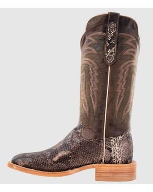 R. Watson Boots Rustic Python Belly Exotic Boot - Brown