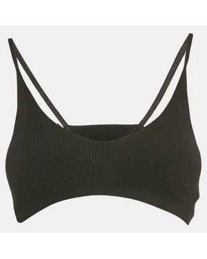 Jacquemus Rib Knit Le Bandeau Bralette Top - Black