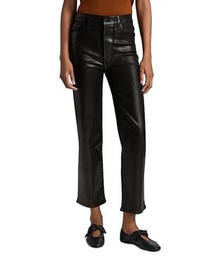FRAME Le Sleek Straight Faux Leather Pants - Black