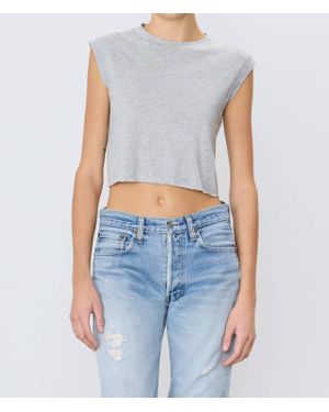 ÉTERNE Cropped Muscle Tank - Blue
