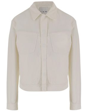 Sa Su Phi Ivory Cotton Jacket With Classic Collar - White