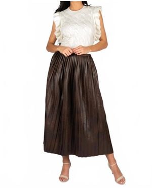 Sincerely Ours Claudette Pleated Skirt - Brown