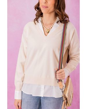 Skies Are Blue Collared Sweater - Multicolor