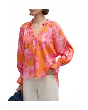 Finley Candace Floral Blouson Sleeve Top - Red