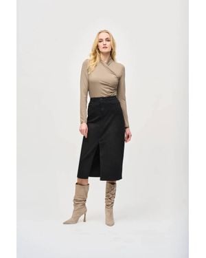 Joseph Ribkoff Cowl Neck Ruched Top - Multicolor