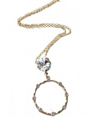 VB & Co. Crystal Sparkle Necklace - Metallic