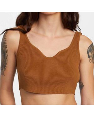 RVCA Roundabout Sweater Tank Top - Brown