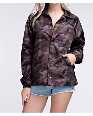 Honey Punch Camo Coaches Jacket - Gray