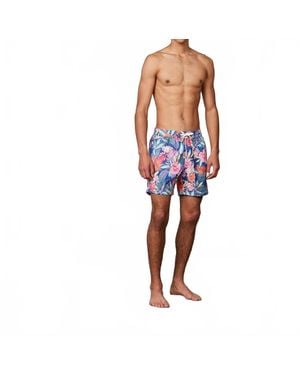 Hartford Hibiscus Print Swim Shorts - Blue