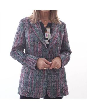 Vilagallo Button Tweed Blazer - Purple