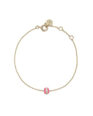 Eklexic Enamel & Cubic Zirconia Channel Rondelle Bracelet - Metallic