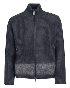 DSquared² Cropped Zipped Wool Blend Cardigan - Blue