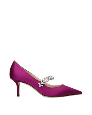 Jimmy Choo Satin Mid Heel Pumps - Purple