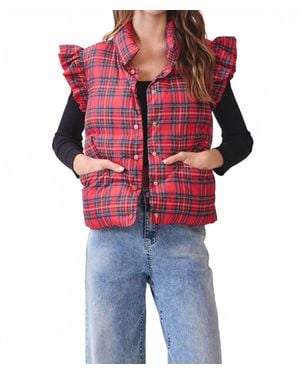 TCEC Rosalyn Plaid Vest - Red