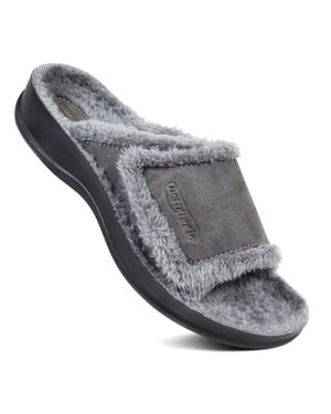 AEROTHOTIC Hadley Cozy Faux Fur Slipper - Gray