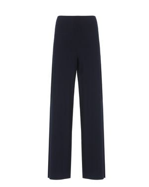 Norma Kamali Elastic Waist Straight-Leg Pants - Blue