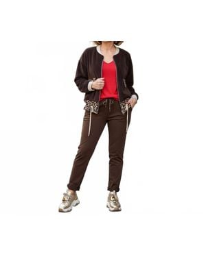 Made In Italy Golden Edge Bomber Jacket - Red