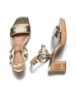 Bernardo Candace Block Heel Sandals - Metallic