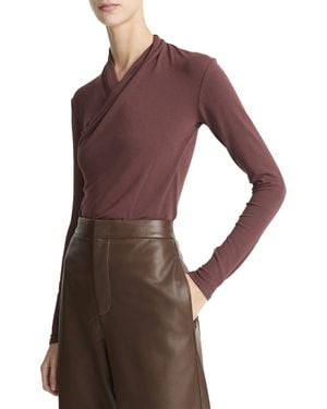 Vince Fixed Wrap Top - Purple