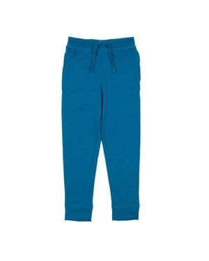 Leveret Kids Drawstring Jogger Pants Boho Solid Color - Blue