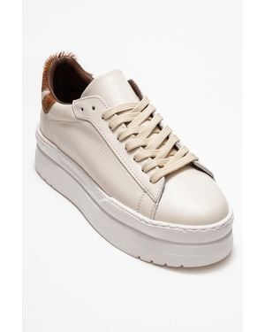 Forever & Always Shoes Anabel Leather Platform Sneakers - White