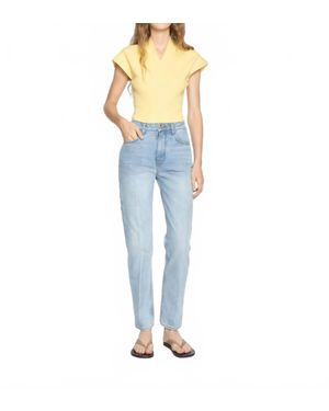 OSSOU Noon High Rise Straight Leg Jean - Blue