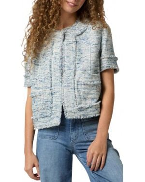 ANN MASHBURN Short Sleeve Chelsea Jacket - Blue