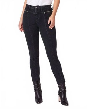 PAIGE Sarah Zipper Slim Straight Leg Jeans - Blue