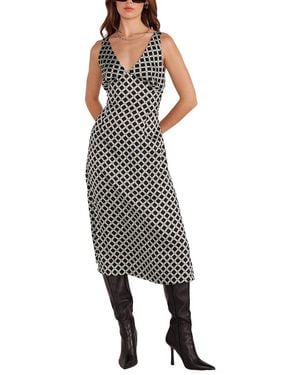 MINKPINK Nova Bias Slip Midi Dress - Multicolor
