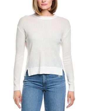 Hannah Rose Alessia Seed Stich Linen-Blend Sweater - White