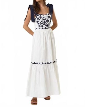 Lalavon Wandering Hearts Maxi Dress - White