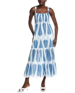 Garrie B Smocked Maxi Dress - Blue