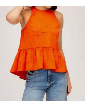 Fifteen Twenty Floren Ruffle Hem Top - Orange