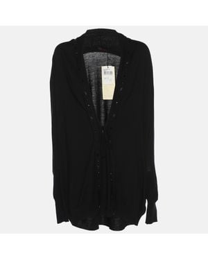 Elena Miro Jersey Embellished Cardigan - Black