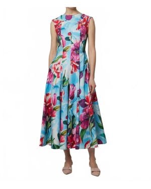 Talbot Runhof Cocktail Midi Dress - Red