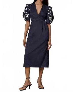 De Loreta Tucan Midi Dress - Blue