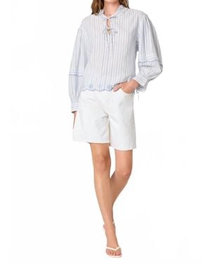 Astr Taliyah Striped Blouse - White
