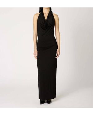 Place Showroom Xenia Cowl Neck Halter Maxi Dress - Black