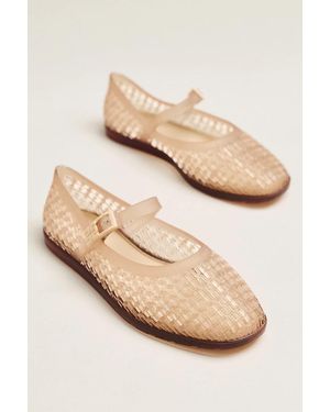 Melissa Harper Jelly Mary Jane Flats - Natural