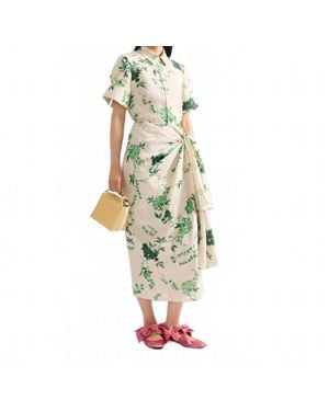 Erdem Floral Linen Shirt - Green