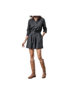 Lilla P Belted Shirt Dress - Black