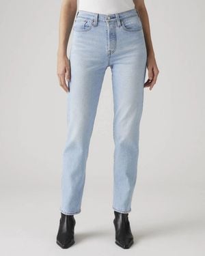 Levi's Wedgie Jeans Denim Cotton Straight Leg Ankle Jax2164 - Blue