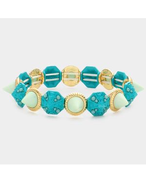 Fashnzfab Spike Cone Stretch Bracelet - Blue