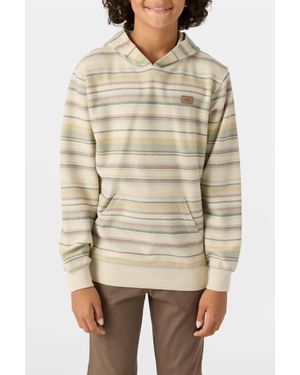 O'neill Sportswear Boys Youth Bavaro Stripe Pullover Hoodie - Natural