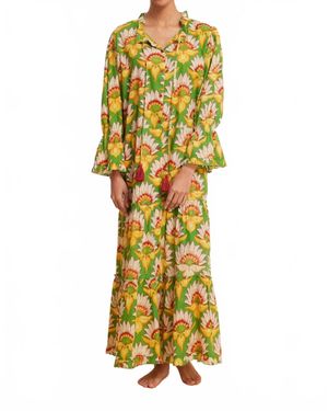 MODAPOSA Alcee Floral Lilly Fall Resort Maxi Dress - Yellow