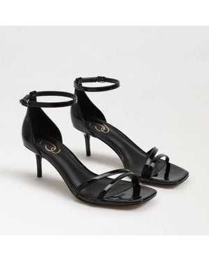 Sam Edelman Peonie Patent Kitten Heel Strappy Sandal Gal797 - Black