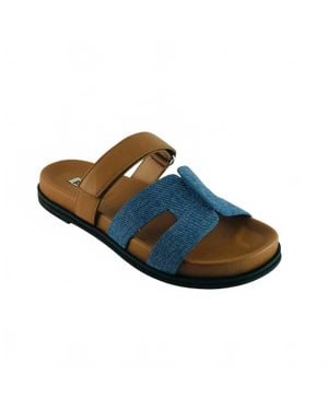 Bibi Lou Mindy Cutout Slide Sandals - Blue