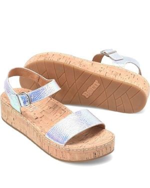 BÃ¸rn Born Sari Br0035556 Sandals Wosilver Metallic Leather Platform Zogg1263 - Brown