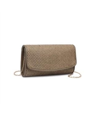 Urban Expressions Imogen Woven Clutch Chain Crossbody - Brown