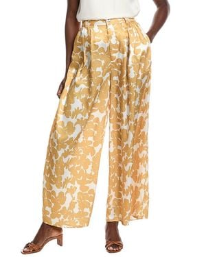 Gracia Satin Wide Leg Trouser - Yellow